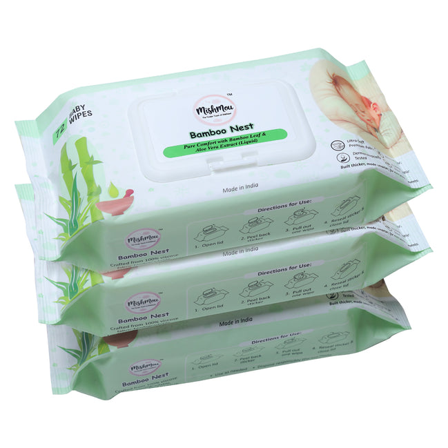 Combo of 3 Bamboo Nest Wipes