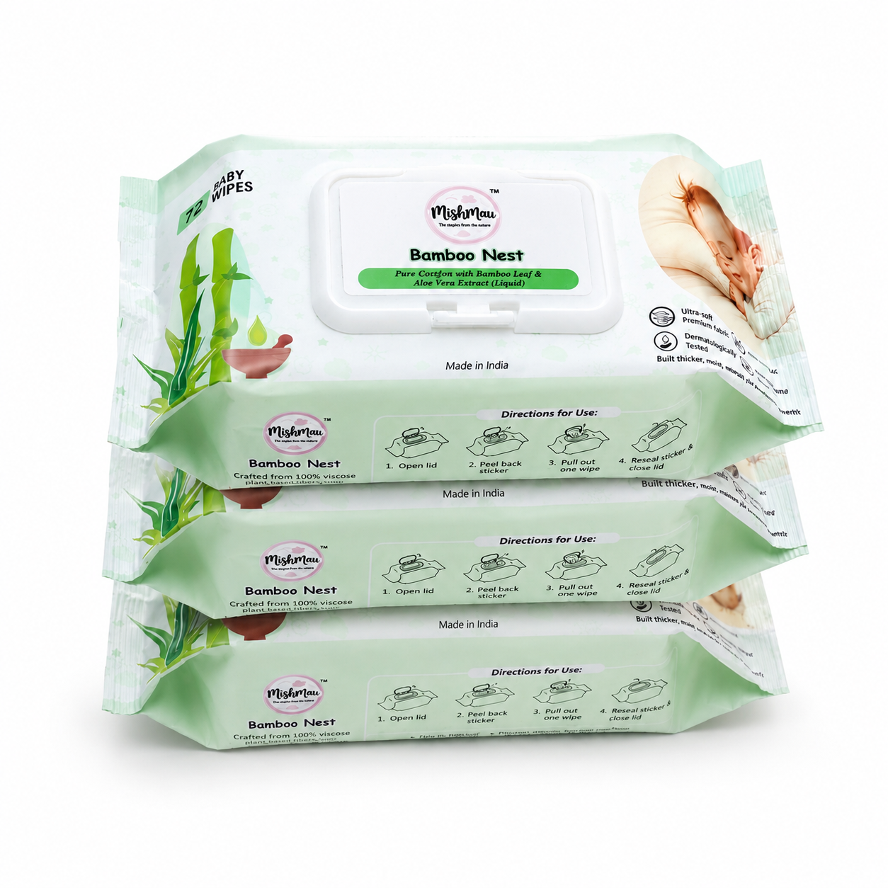 Combo of 3 Bamboo Nest Wipes