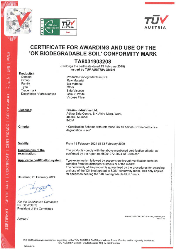 Fabric Biodegradable Certificate Soil