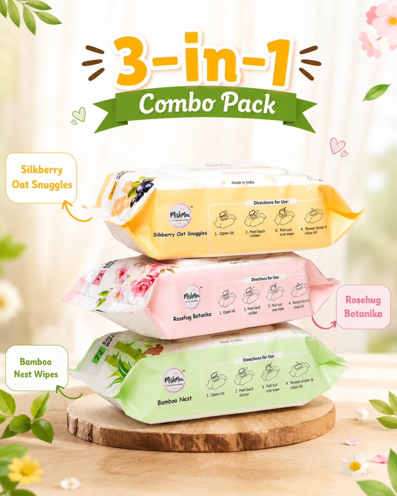 Baby Wipes 3-in-1 Combo Pack